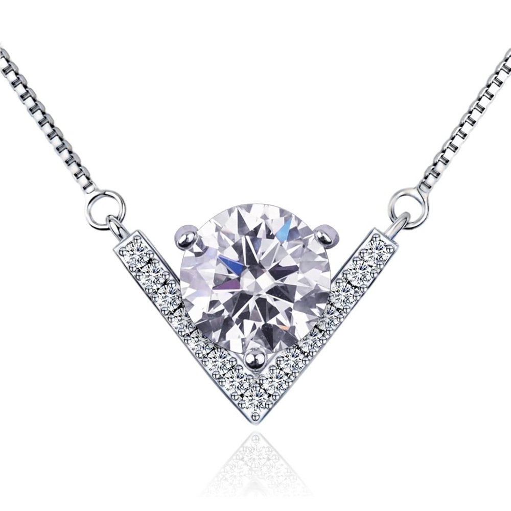 Adidas Silver Necklace with Crystal Pendant